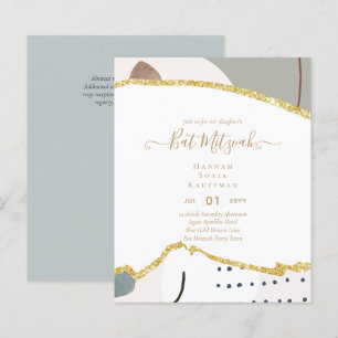 Best Value Agate Glitter BAT MITZVAH Invitations