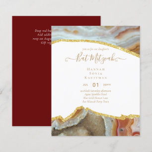 Best Value Agate Glitter BAT MITZVAH Invitations