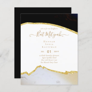 Best Value Agate Glitter BAT MITZVAH Invitations