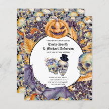 Best Value HALLOWEEN WEDDING Invite Skulls