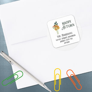 Best Value, Quilled Flowers Elegant Return Address Square Sticker