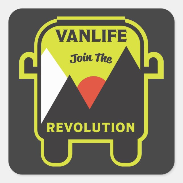 Best van life nomad square sticker (Front)