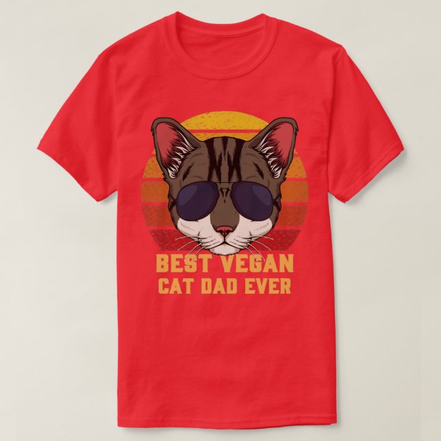 Best Vegan Cat Dad Ever T-Shirt (Design Front)