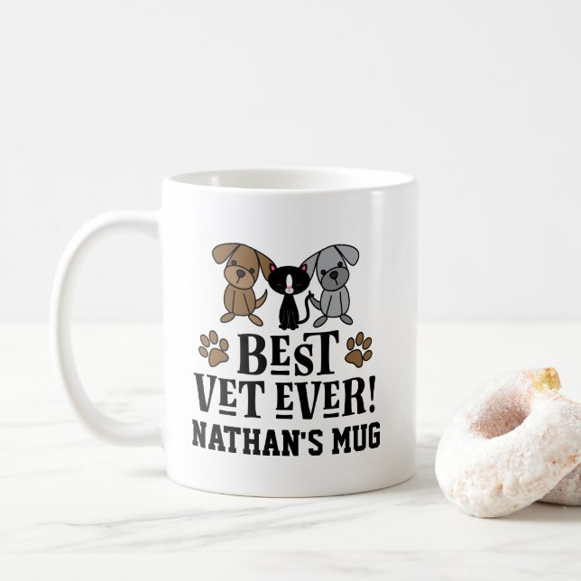 Best Veterinarian Ever Gift for Vet Coffee Mug (With Donut)