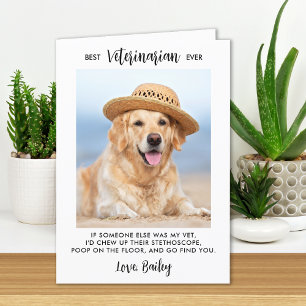 Best Veterinarian Ever Personalised Dog Pet Photo Thank You Card