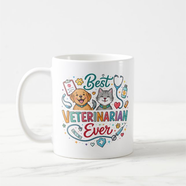 Best Veterinarian Ever | Vet Appreciation Doctor’s Coffee Mug (Left)