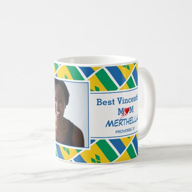 BEST VINCENTIAN MOM Personalised ST VINCENTS Photo Coffee Mug (Front Right)