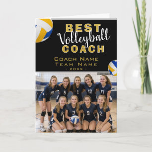 Best Volleyball Coach Team Photo Thank You Card