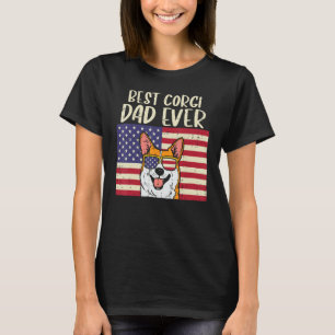 Best Welsh Corgi Dad Ever US Flag Patriotic Pet Do T-Shirt