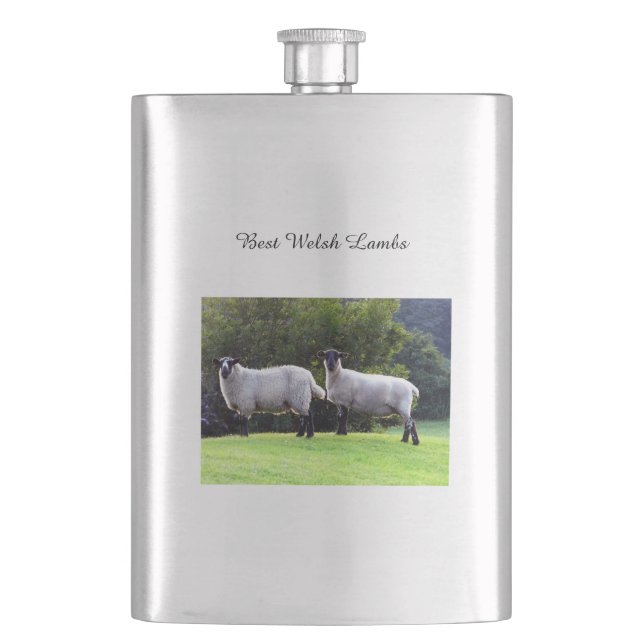 Best Welsh Lambs. Hip Flask (Front)