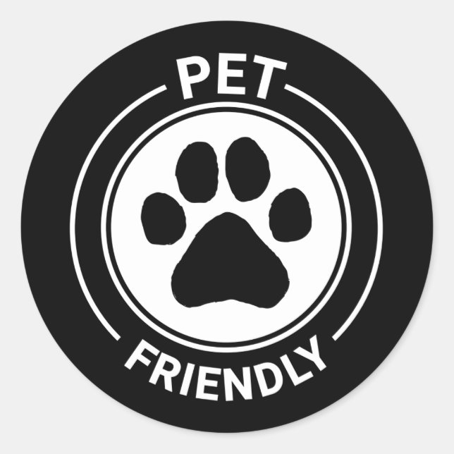 Best Westie Pet Friendly Drawn Paw - Black  Classic Round Sticker (Front)
