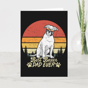 Best White Boxer Dad Ever Vintage Retro Dog Father Card