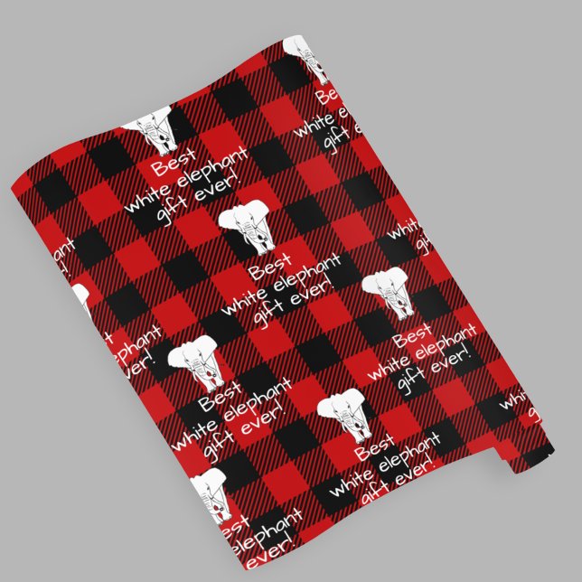 Best White Elephant Gift Exchange Buffalo Plaid Wrapping Paper (Creator Uploaded)