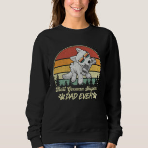 Best White German Shepherd Dad Ever Retro Dog Fath Sweatshirt