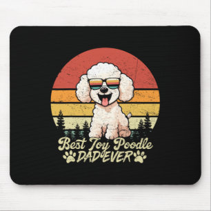 Best White Toy Poodle Dad Ever Vintage Dog Fathers Mouse Pad