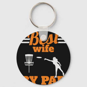 Best Wife By Par Golfing Frisbee Golfer Women Disc Key Ring