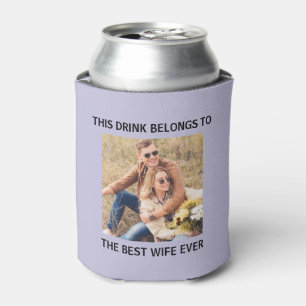 Best  Wife Ever Personalised Photo Purple Can Cooler