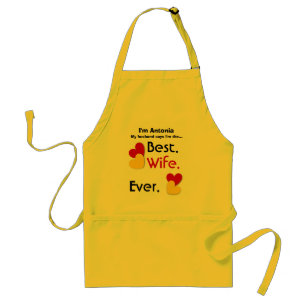 Best Wife Ever Red and Gold Hearts v03 Standard Apron
