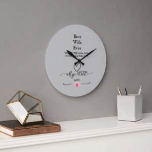 Best Wife Ever Romantic Rose Gold Wall Clock Gift