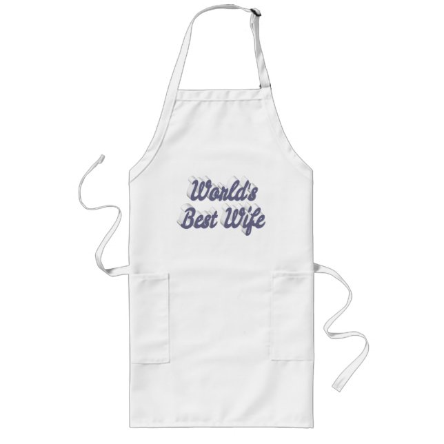 Best Wife gray text Long Apron (Front)