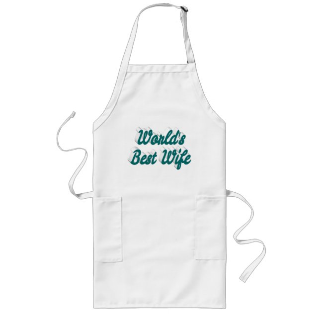 Best Wife green text Long Apron (Front)