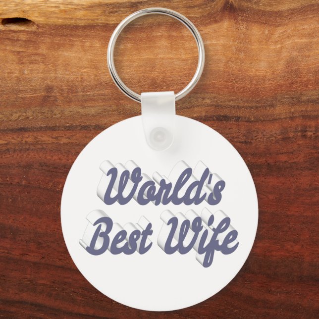 Best Wife grey text Key Ring (Front)