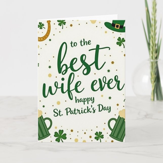Best Wife Happy St Patricks Day Card (Front)