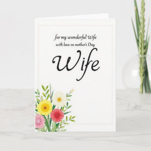 Best Wife Mothers Day Art Card