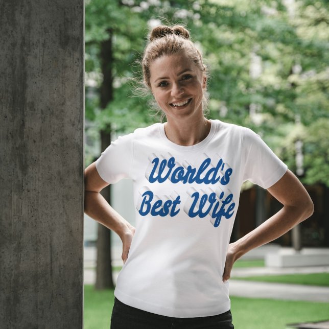 Best Wife sea blue text T-Shirt (Creator Uploaded)