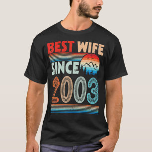 Best Wife Since 2003 Happy Husband Married Wedding T-Shirt