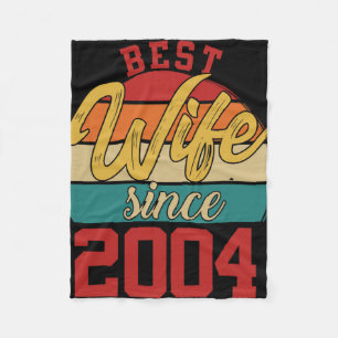 Best Wife Since 2004 Epic Couple 20th Wedding Anni Fleece Blanket