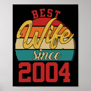 Best Wife Since 2004 Epic Couple 20th Wedding Anni Poster