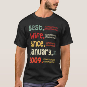 Best Wife Since January 2009 Wedding Marry Husband T-Shirt