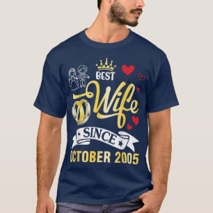 Best Wife Since October 2005 Happy Married 17 Year T-Shirt
