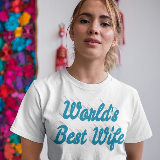 Best Wife sky blue text T-Shirt (Creator Uploaded)