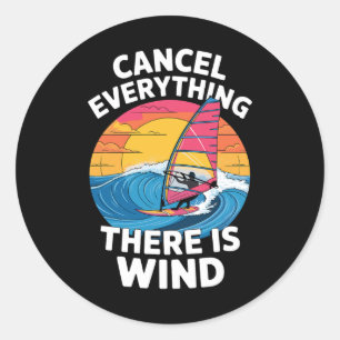 Best Windsurfing Art For Men Women Windsurf Wind S Classic Round Sticker