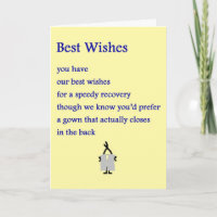 Best Wishes - a funny get well poem