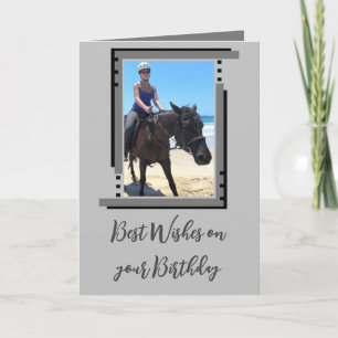 Best wishes add photo grey card