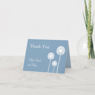 Best Wishes! Baby Shower Thank You Card (blue)