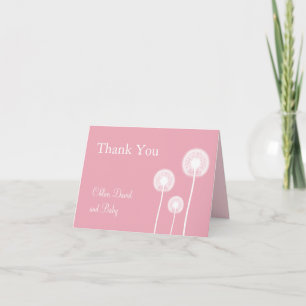 Best Wishes! Baby Shower Thank You Card (pink)