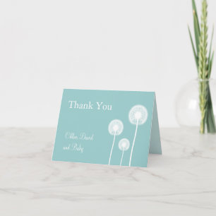 Best Wishes! Baby Shower Thank You Card (turquois)