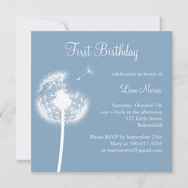 Best Wishes! (blue) Invitation (Front)