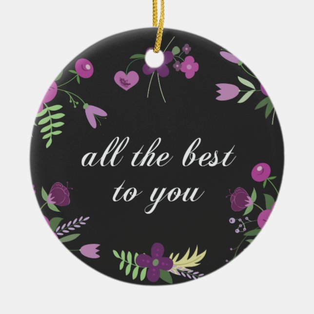 Best wishes ceramic tree decoration (Front)