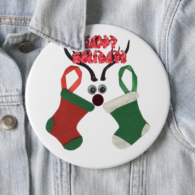 Best Wishes Christmas Special Occasion Red & Green 6 Cm Round Badge (In Situ)