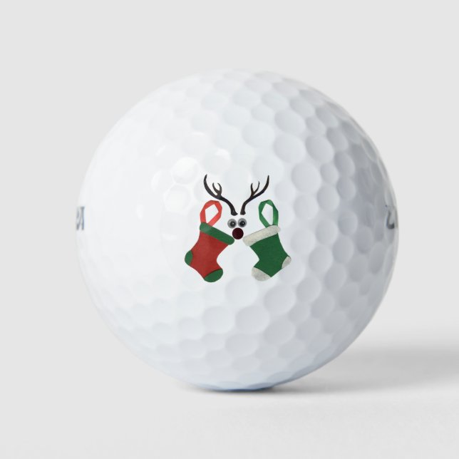 Best Wishes Christmas Special Occasion Red & Green Golf Balls (Front)