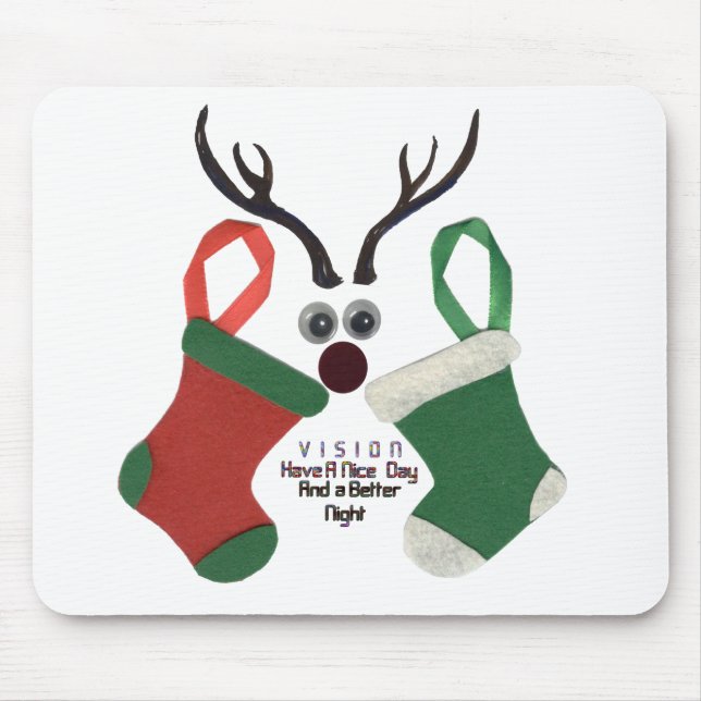 Best Wishes Christmas Special Occasion Red & Green Mouse Pad (Front)