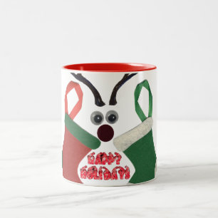 Best Wishes Christmas Special Occasion Red & Green Two-Tone Coffee Mug