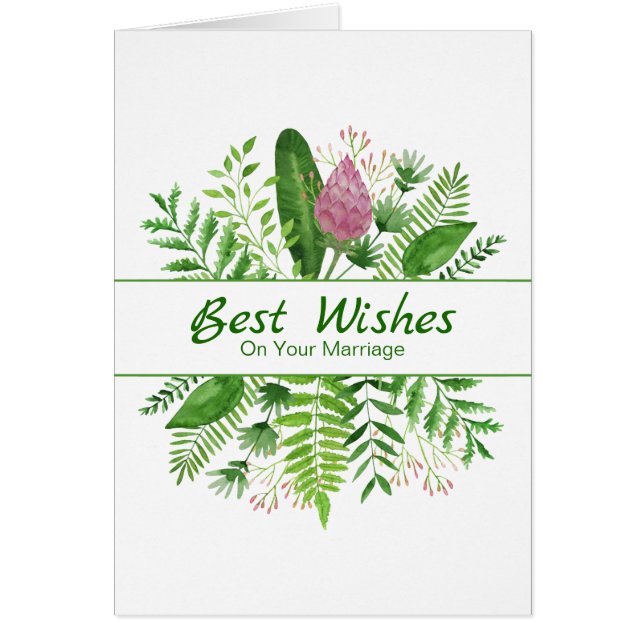"Best Wishes" Congratulations Wedding Card (Front)