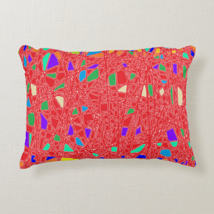 BEST WISHES DESIGN RED CRACKLED ART AND WORDS DECORATIVE CUSHION
