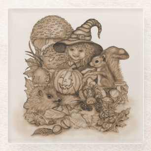 Best Wishes for a Happy Thanksgiving Glass Coaster